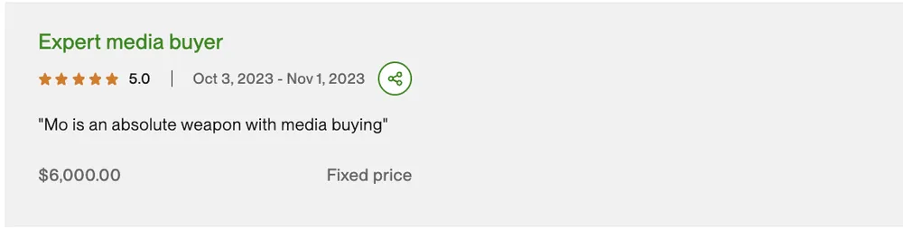 Five-star Upwork review 7 for MAG Growth