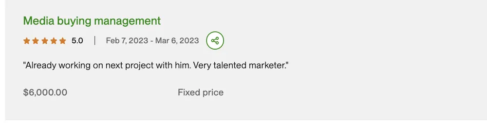 Five-star Upwork review 8 for MAG Growth