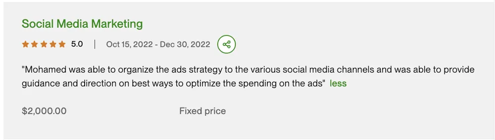 Five-star Upwork review 10 for MAG Growth